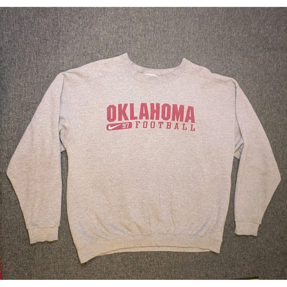 Vintage 1997 Nike Oklahoma Sooners Crewneck Sweatshirt Mens XL Red NCAA Spellout